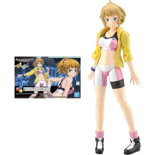 Bandai Gundam Assembled Model Kit HGBF Figure-rise Stabdard Sportswear Fumina Hoshino Genuine Model Action Figures Children Toys