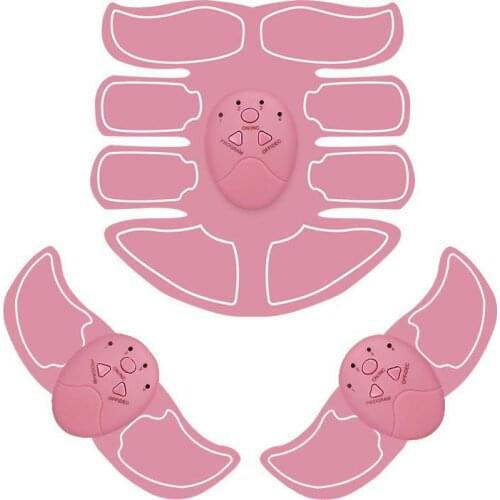 Pink Battery Main Engine Wireless Abdominal Muscle Trainer EMS Electric Muscle Stimulator Fitness Arm Slimming Massager