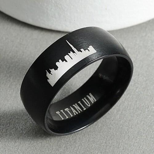 Burj Khalifa Tower Ring Stainless Steel Ring Wings Of Liberty Flag Finger Rings For Men Women Jewelry Anime Fans