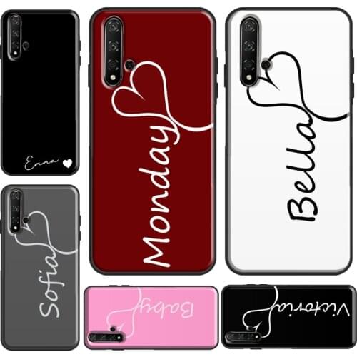 PERSONALISED CUSTOM INITIALS NAME Case For Huawei Nova 5T Y6 Y9 Y7 2019 Cover For Honor 8A 8X 9X 10 Lite 20 Pro 10i Coque