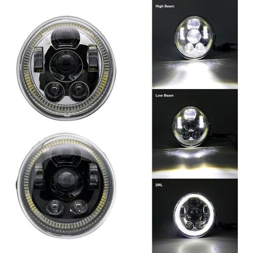 For V Rod VROD VRSCA VRSC VRSC/V-ROD Vrod Led headlight Motorcycle Vrod Led Halo DRL Headlamp Black