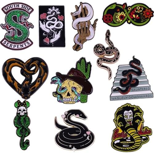 The Snake Enamel Pin Gothic serpent Badge Mysterious creature animal Badge Jewelry