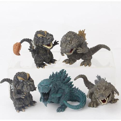 5pcs/set Q Version Movie Figures Gomora Gojira Dragon Action Figure Collectible Model Toys Dolls