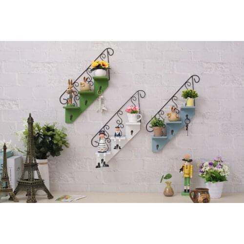 High-42cm,Creative American country pastoral stairs Art cafe wall decorative wall flower clothing store racks