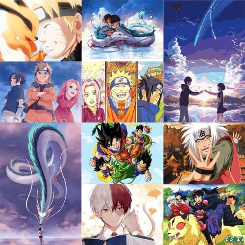 Japanese Anime Series Acrylic Drawing DIY Painting By Numbers Hand Painted Oil Painting Wall Art Picture Home Decoration Gift