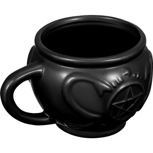 Cauldron Mug Black Color Unique Ceramics Witches Tea Cup Coffee Mug Ceramics Mug for Halloween Banquet Holiday