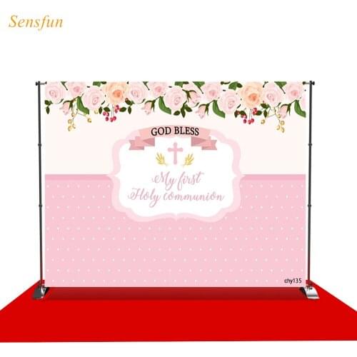 LEVOO Photographic Backdrop God Bless First Holy Communion Dots Photography Background Photocall Photo Studio Shoot Prop Vinyl