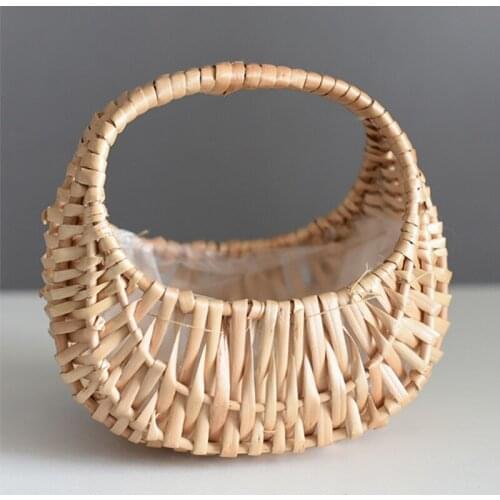 Fashion Portable Flower Arrangement Basket Weaving Bag Rattan Willow Manual Creative Flower Pot Basket