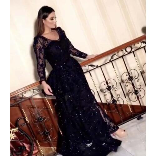 Fashion Two Colors V Neck Long Sleeve Glitter Bling Bling Straight Floor Length Prom Dresses