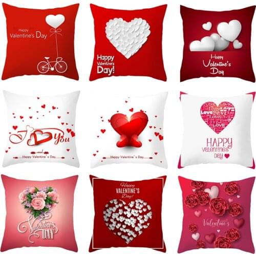 Valentine’s Day Pillow Covers 45X45CM Decorative Love Heart Tower Throw Pillowcase for Sofa Couch Bed Decoration For Home