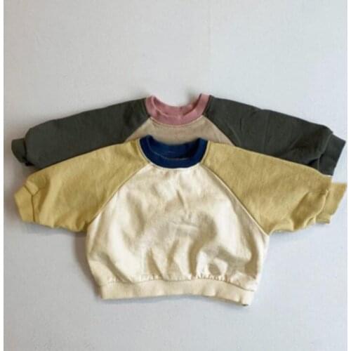 2020 New Girls Boys Patchwork Sweatshirt Autumn Fashion Cotton Kids Sweatshirt 1-6 years QW952