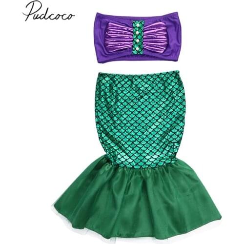 2019 Brand New Childrens Wear Baby Girls Scales Bikini Set Colorful Cosplay Swimwear Swimsuit Bathing Summer Suit Costume 2-7T