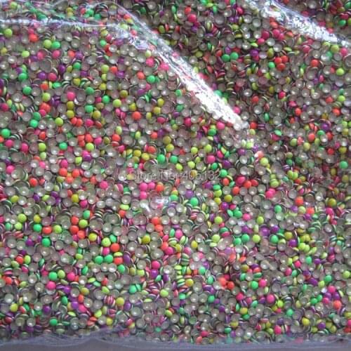 One Bag OD-122-Mix-Color Free Shipping 3D 3mm Half-ball Mix Colors Metal Stud Shiny Nail Decoration