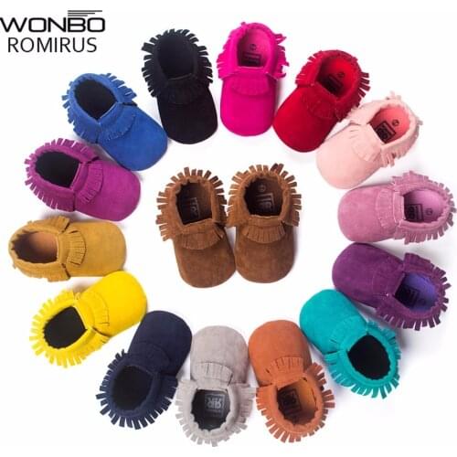 Hot PU Suede Leather Newborn Baby Boy Girl Baby Moccasins Soft Moccs Shoes Bebe Fringe Soft Soled Non-slip Footwear Crib Shoe
