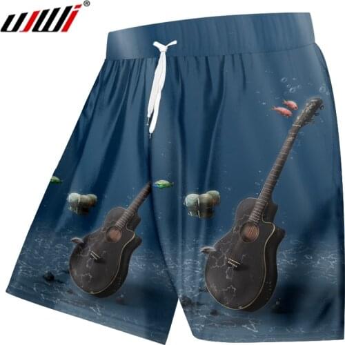 UJWI Man Punk Rock Beach Shorts 3D Printed Funny Marine Guitar Shorts Big Size Harajuku Mens Streetwear Free Shipping