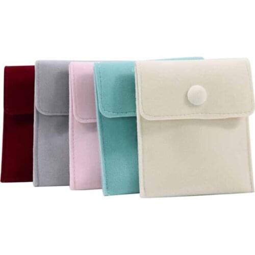 5pcs Jewelry Bag Flannelette Pocket Bag Button Bag Thick velvet Ring Neckchain Accessories Storage Bag