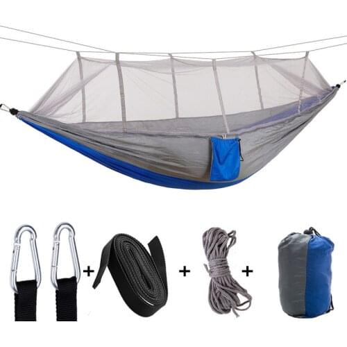 Ultralight Outdoor Hunting Camping Hammock With Mosquito Net Nylon Double Portable Parachute Hanging Swing Bed Tree Tent
