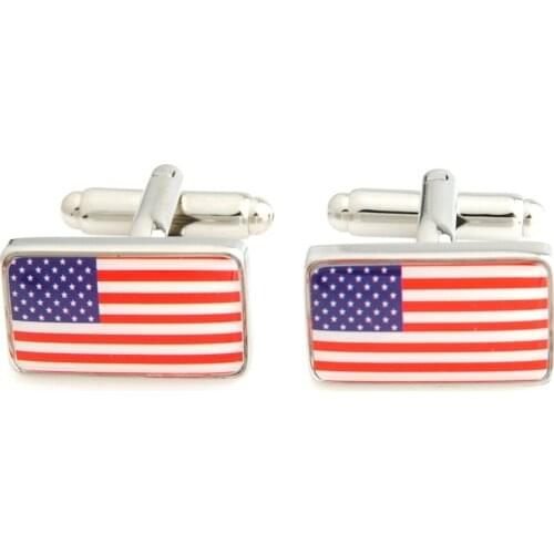 YH-1840 USA,Canada,Italy,France Flag Cufflinks