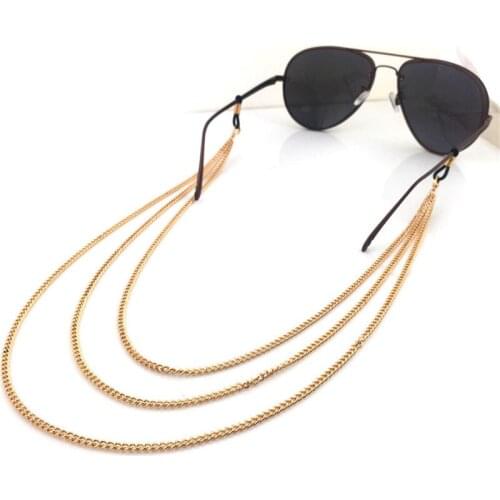 Gold Metal Link Chain Glasses Rope Holder Multi-layer Eyeglasses Chain Sunglasses Strap Cord Neck Head Band Accessories