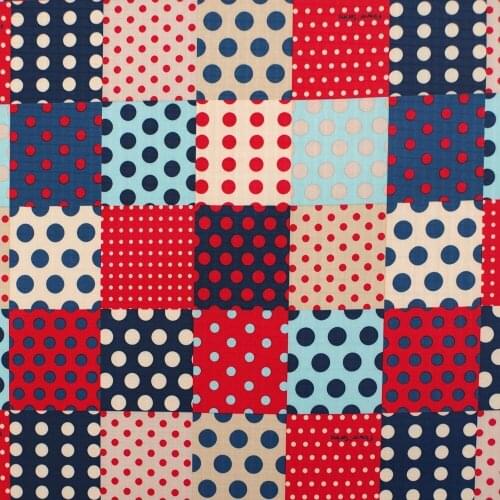 1 yard Polyester/PVC coated Waterproof Fabric for bag,- Patch and Dot (width=140cm)