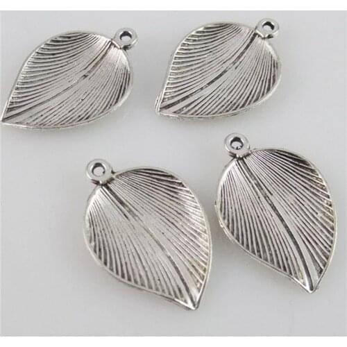 10pcs Charms Leaf Tibetan Silver Plated Pendants Antique Jewelry Making DIY Handmade 12444