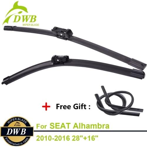 2PCS ECO Wiper Blades for SEAT Alhambra 2010-2016 28"+16", Free 2Pcs Rubbers, Clean Windshield Wipers