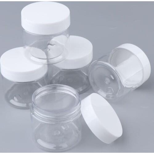 5X PET Plastic Empty Cosmetic Containers Jars Pots with Caps Lids
