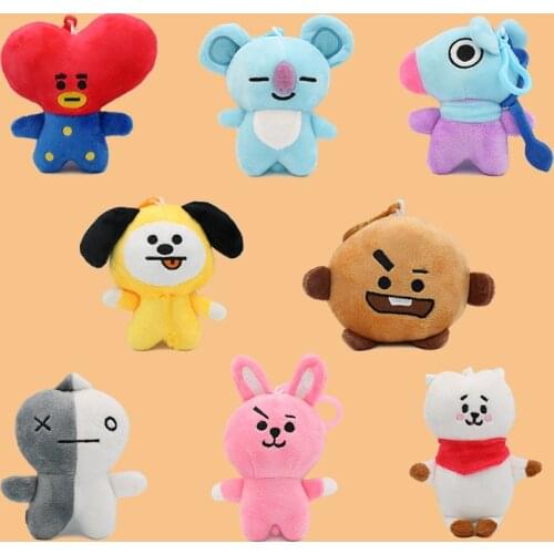 8PCS/set Bangtan Boys Groups plushs Toys KPOP Star TOP Group A.R.M.Y plush Keychain doll Keyring Bt girls pendent