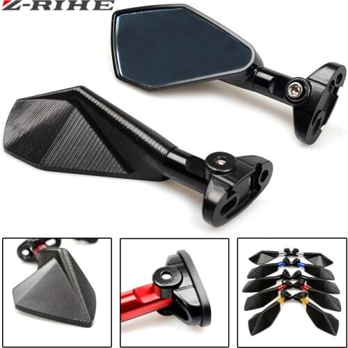CNC Aluminum Motorcycle Rearview Mirrors Blue Glass Rear View Side Mirror for HONDA KAWASAKI YAMAHA DUCATI SUZUKI BMW