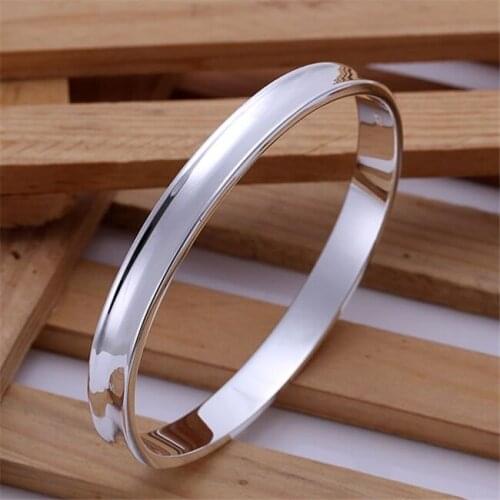 B026 Fashion Silver Color Charm Bangle Cuff Bracelet Bangles For Women Jewelry Gift Bangles 1837 Silvery Bracelets-no Words