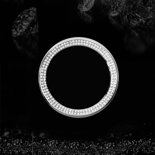 Shiny Diamante Car Start Media Drive Control Decor Ring for Series X5 X7& x3 18 Type Media Control Knob Car Engine Decor