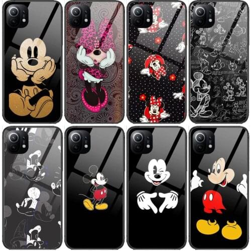 Disney Tempered Glass Phone Case For Redmi Xiaomi 11 Lite pro Ultra 10T 10 9 8 MIX 4 Cover Silicone shell Cases