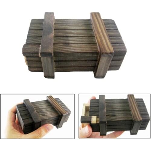 Kids Wooden Magic Secret Box with Drawer Wood Magic Secret Drawer Compartment Puzzle Brain Teaser Toys