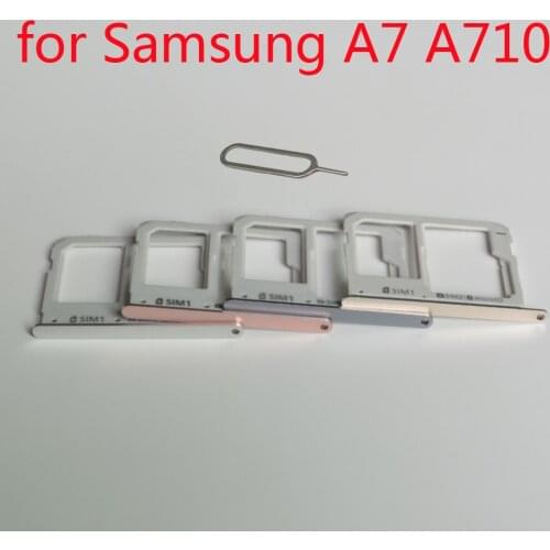 SIM Card Tray Holder For Samsung A7 2016 A710 Galaxy A710F A710FD Original Phone Housing New Micro SD SIM Card Adapter Slot