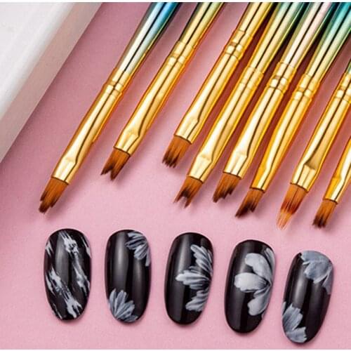 Nail Art Mermaid Brush Multifunctional Gradient French Moon Shading Pen Drawing Tips Acrylic Gel Polish Design Manicure Tools