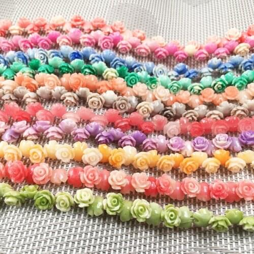 Synthetic Coral Engraving Double Colored Flower Loose Spacer Beads For Jewelry Making Necklace Bracelet Accessories Wholesale