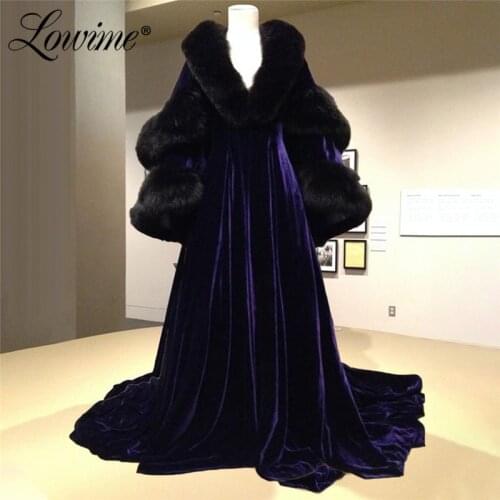 Purple Evening Dresses With Puffy Sleeves Middle East Dubai Long Party Dress 2021 Robe De Soiree Formal Arabic Red Carpet Gowns