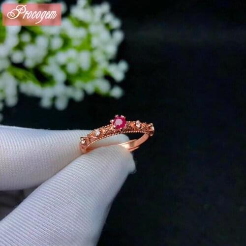 Natural Ruby ring 3X3mm Heated Genuine Gemstone female Ring 925 Sterling silver Party fine Jewelry Free Shipping #1053