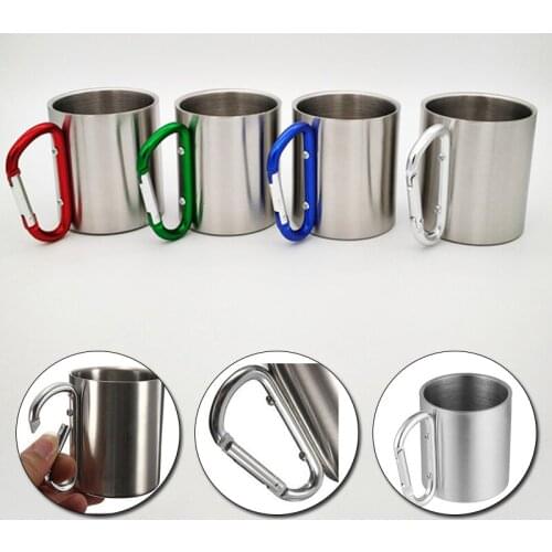 300ml Double Wall Anti Scalding Coffee Mug Insulated Camping Portable Stainless Steel Mugs Climbing Tea Juice Beer Drinking Cup