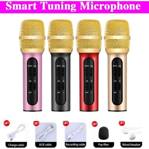 Microphone Portable Professional Karaoke Condenser Sing Recording Live For Mobile Phone Computer With ECHO Sound Card Microfone