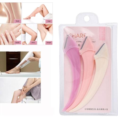 3pcs Mini Hair Removal Knife Portable Razor Shaving Bikini Legs Arms Facial Safty Razor Quickly Clean Women Beauty Safety Tools