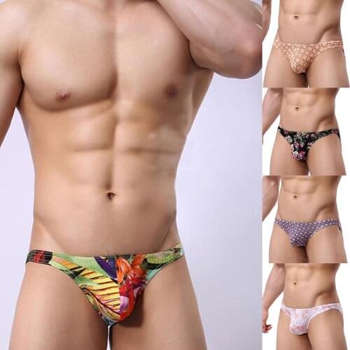 Fashion Printed Low Waist Sexy Men Briefs Breathable Modal Underwear Underpants Simple Elastic Comfortable Underwear Briefs