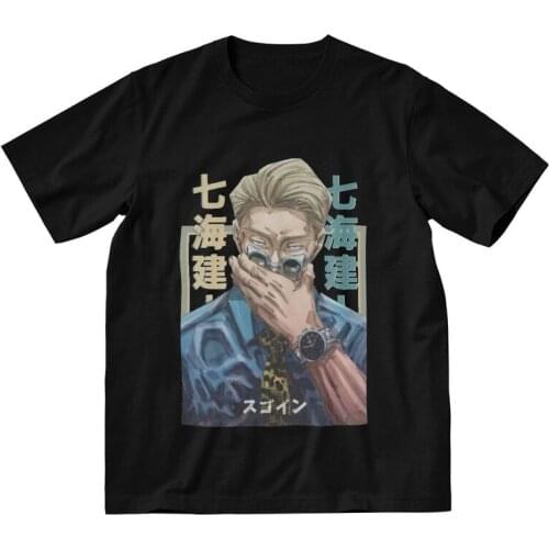 Jujutsu Kaisen T Shirts Men Short Sleeve Cotton T-shirts Nanami Kento Tees Top Novelty Tshirt Gift
