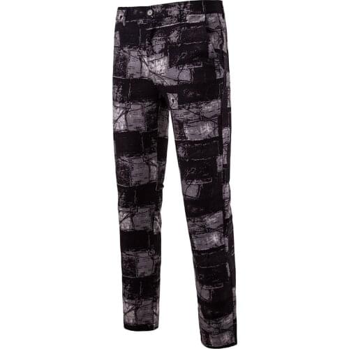 Plaid Pants Men Camouflage 2020 Autumn Winter Cargo Pants Male Straight Printed Mens Dress Pants Slim Fit Plus Size M-4XL