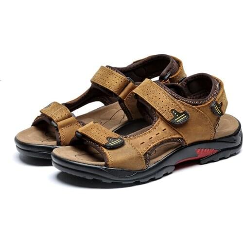 Roman masculina sandalen man homme zandalias safety Man big rubber heren uomo sandalet erkek cuero couro leather sandalle mens