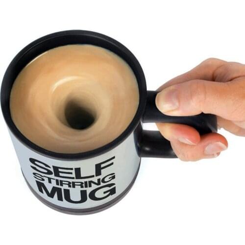 Novelty Items stainless steel coffee mixing cup Plain Lazy Self Stirring Mugs