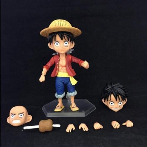 One piece anime The new world Straw Luffy 16cm Movable joints model toy