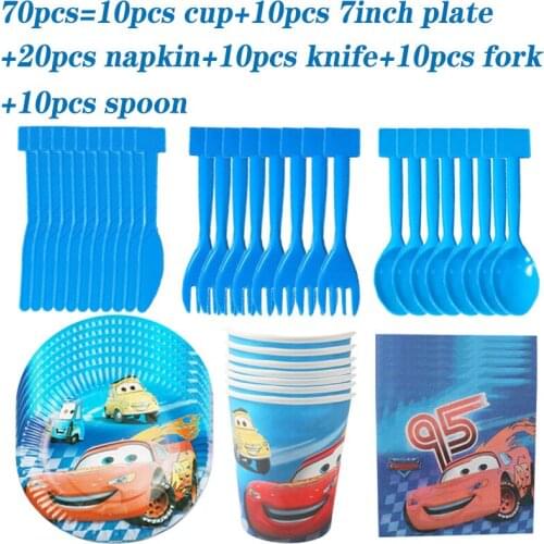 Disney Car Themed Paper Napkin Plate Kids Birthday Party Table Decoration Lightning McQueen Disposable Tableware Baby Shower