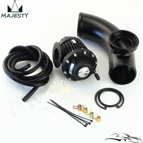 2.25" 57mm 90 Degree Flange Pipe + Adjustable SSQV SQV Blow Off Valve BOV 4 Kit
