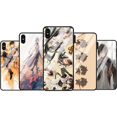 Genshin Impact Zhongl Glass Phone Case Cover For iphone X XR XS 11 12 Pro For Samsung Galaxy
